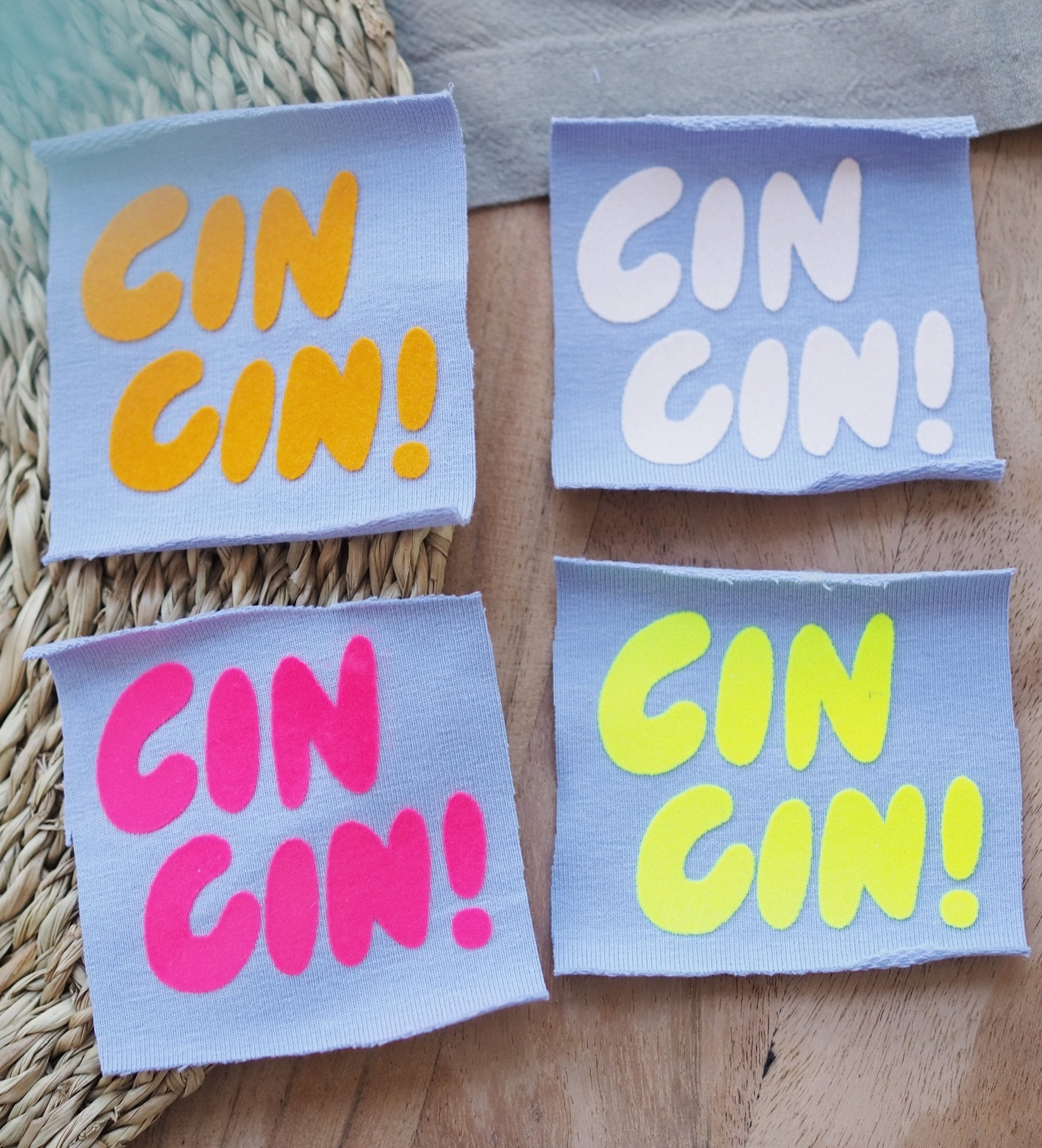 paul-clara-flock-patches-cin-cin-neongelb-iron-on image 2
