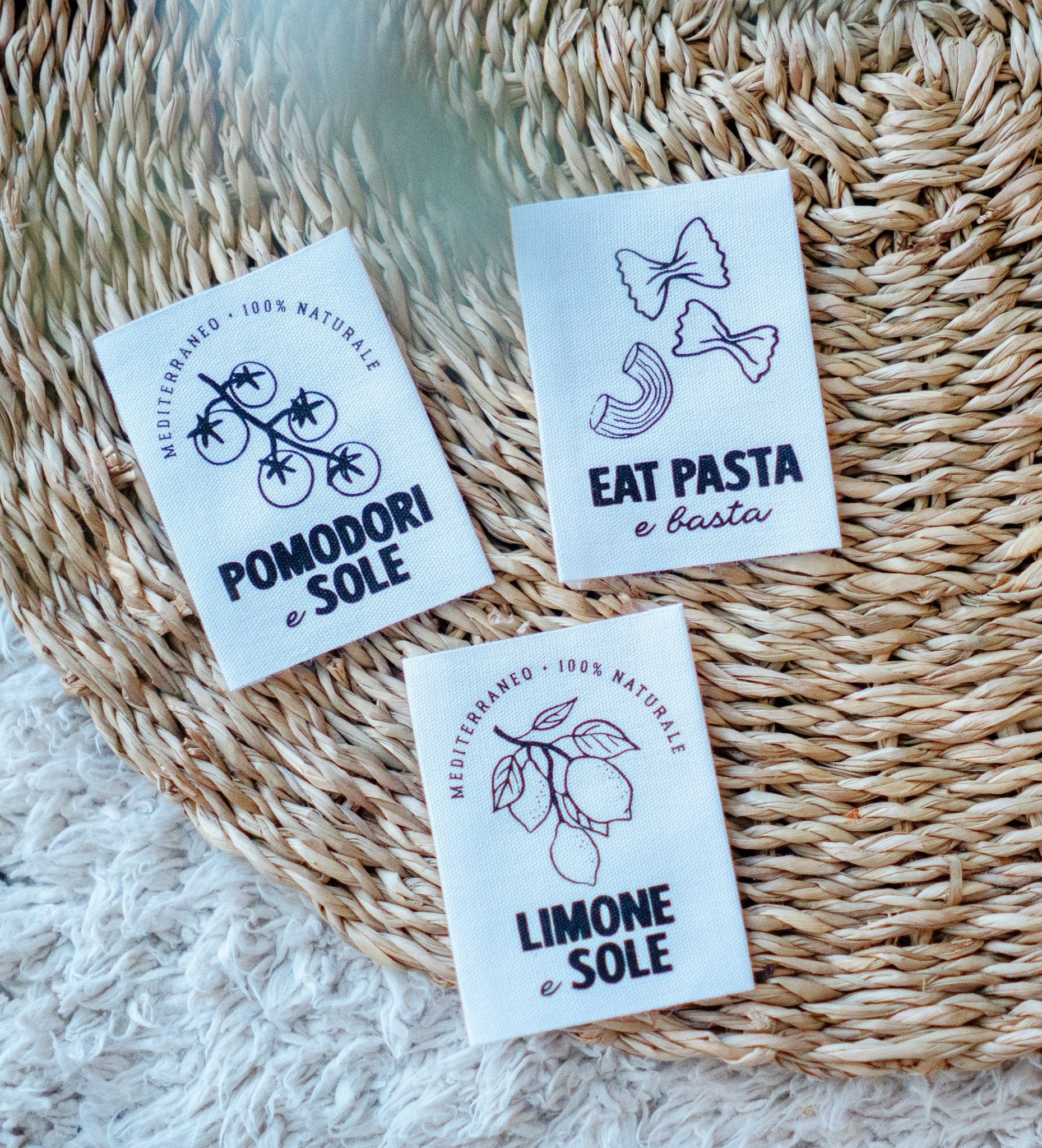 paul-clara-baumwoll-labels-xxl-eat-pasta-e-basta-4-5x6cm image 3
