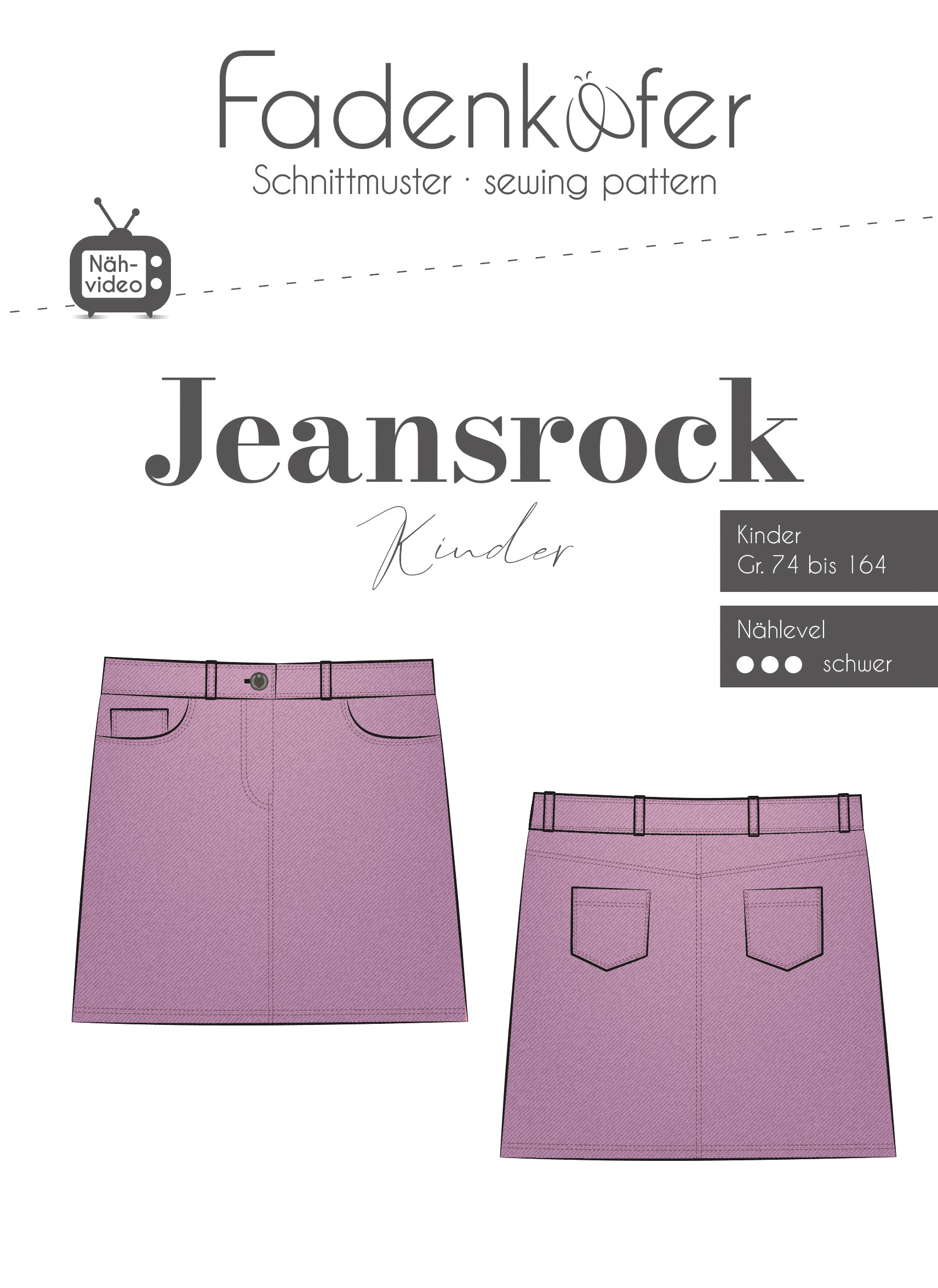 fadenk-fer-papierschnittmuster-jeansrock-kinder-gr-74-164 image 1