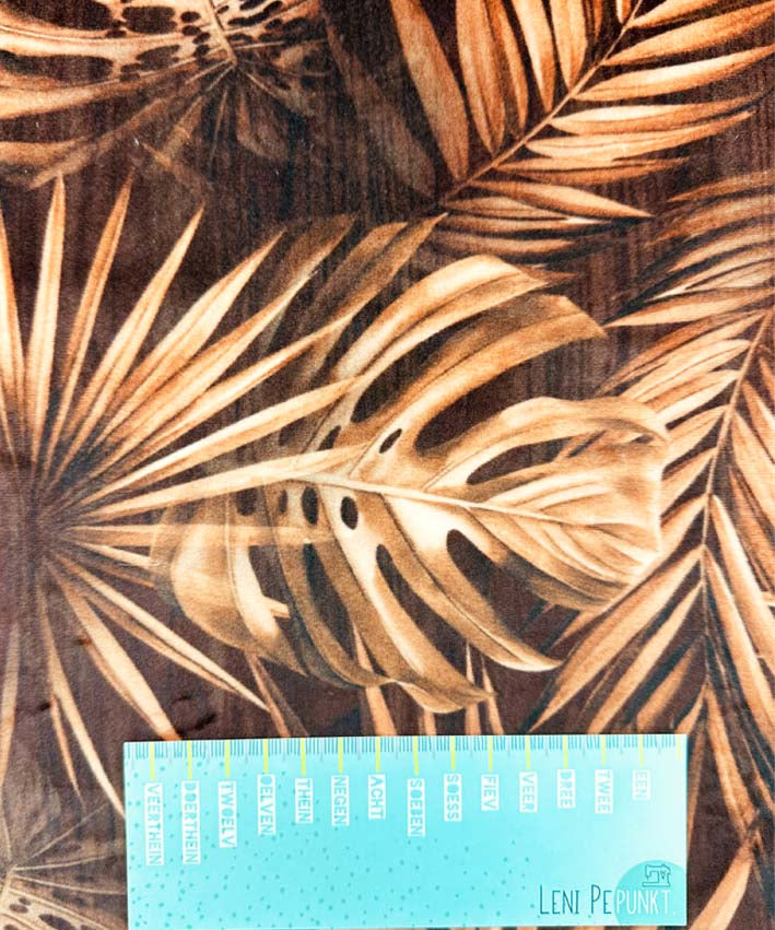 lenipepunkt-velvet-deluxe-samtstoff-monstera-braun image 3