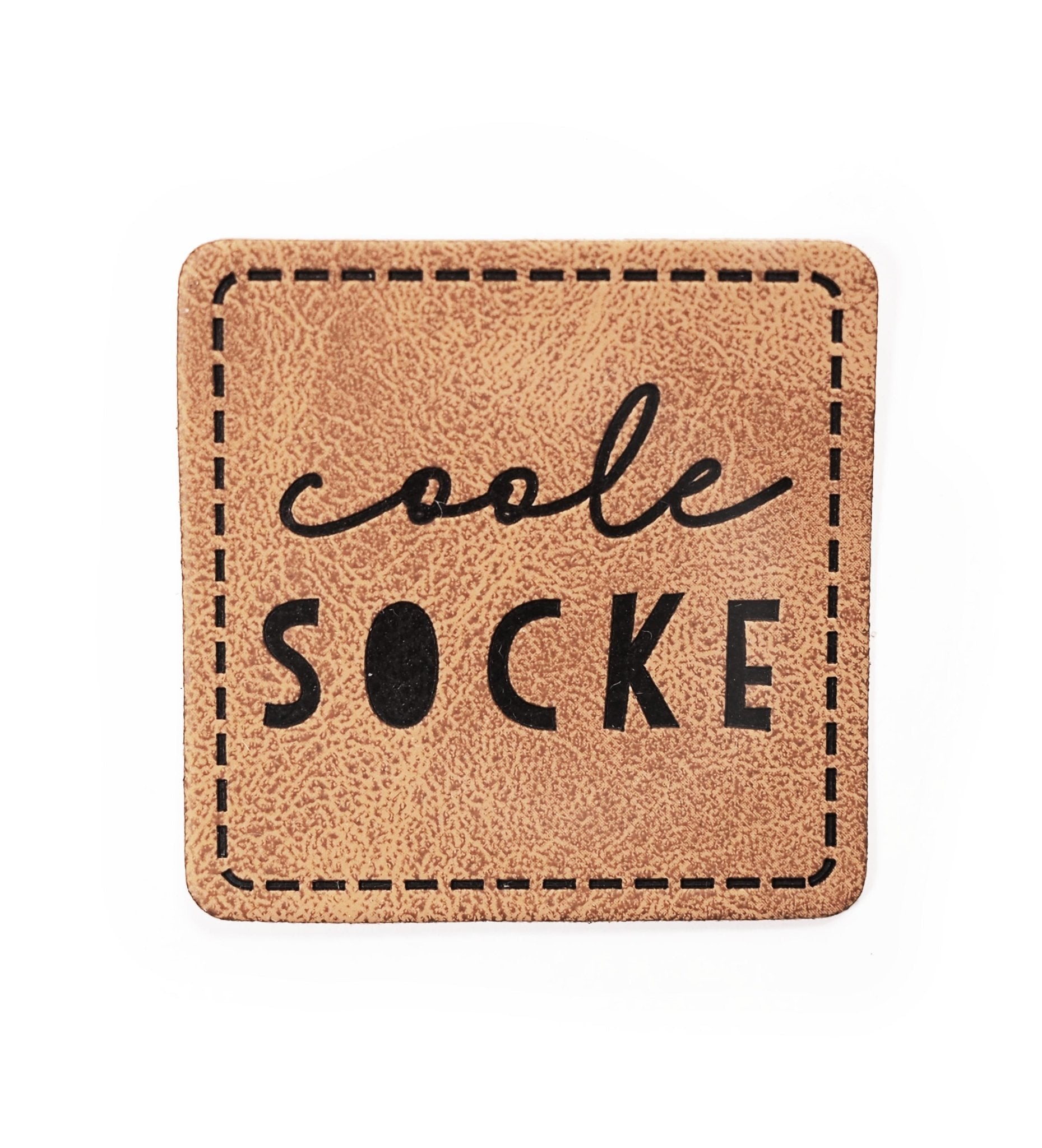 paul-clara-kunstlederlabels-coole-socke-label-iron-on image 1