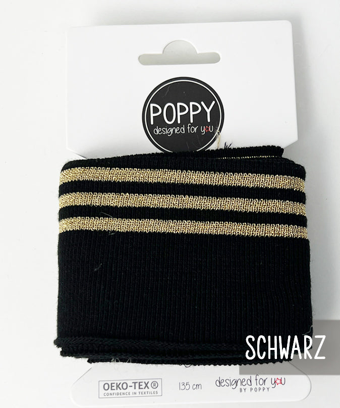 lenipepunkt-streifen-lurex-fertig-b-ndchen-cuffs-t-rkis image 5