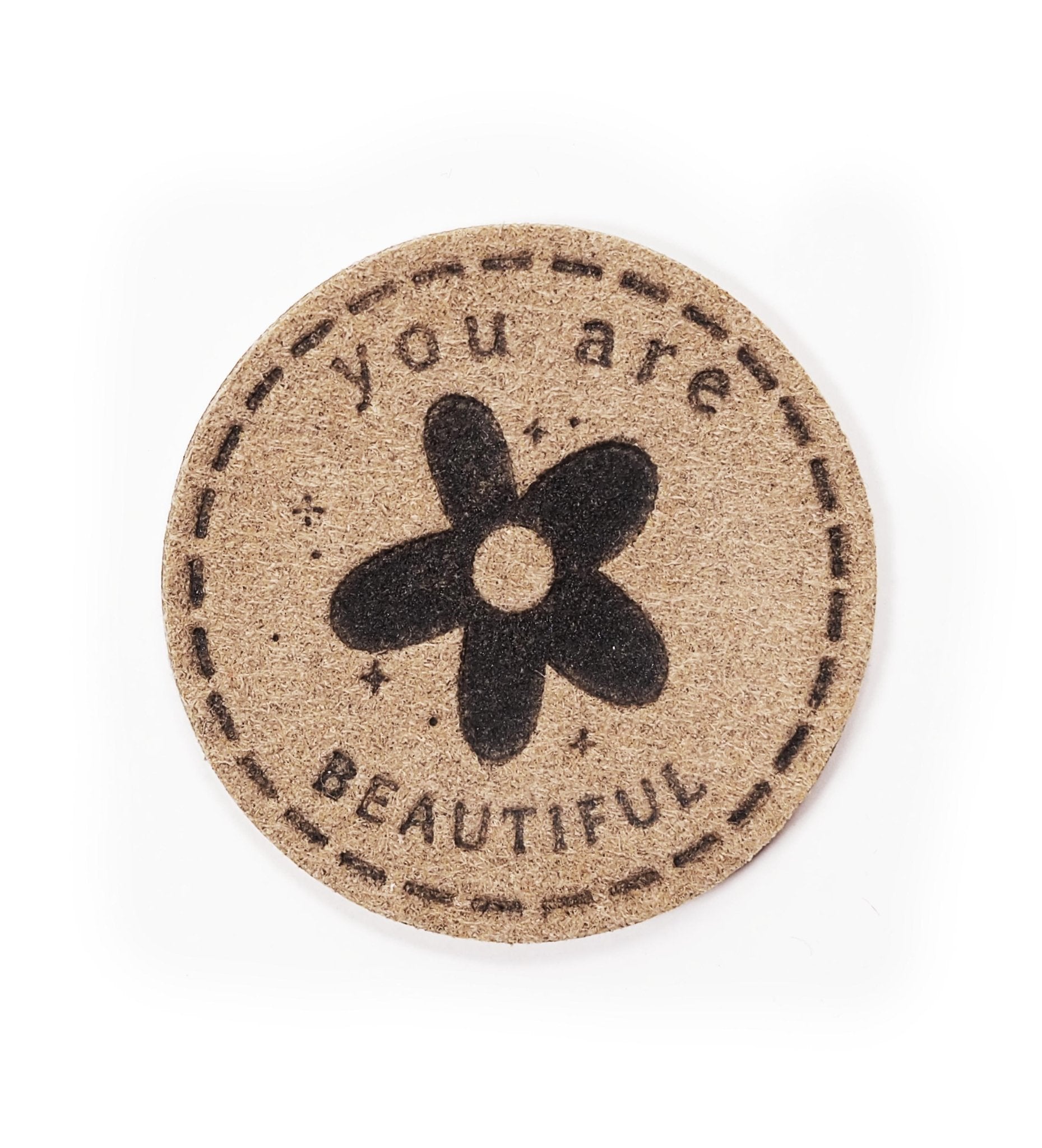 paul-clara-you-are-beautiful-wildlederlabel-3-8x3-8-cm image 1