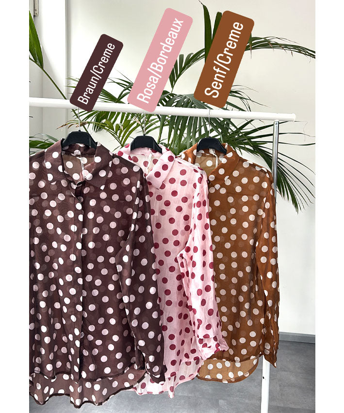 lenipepunkt-polka-dots-bluse-rosa-durchscheinend-onesize-lyocell image 2