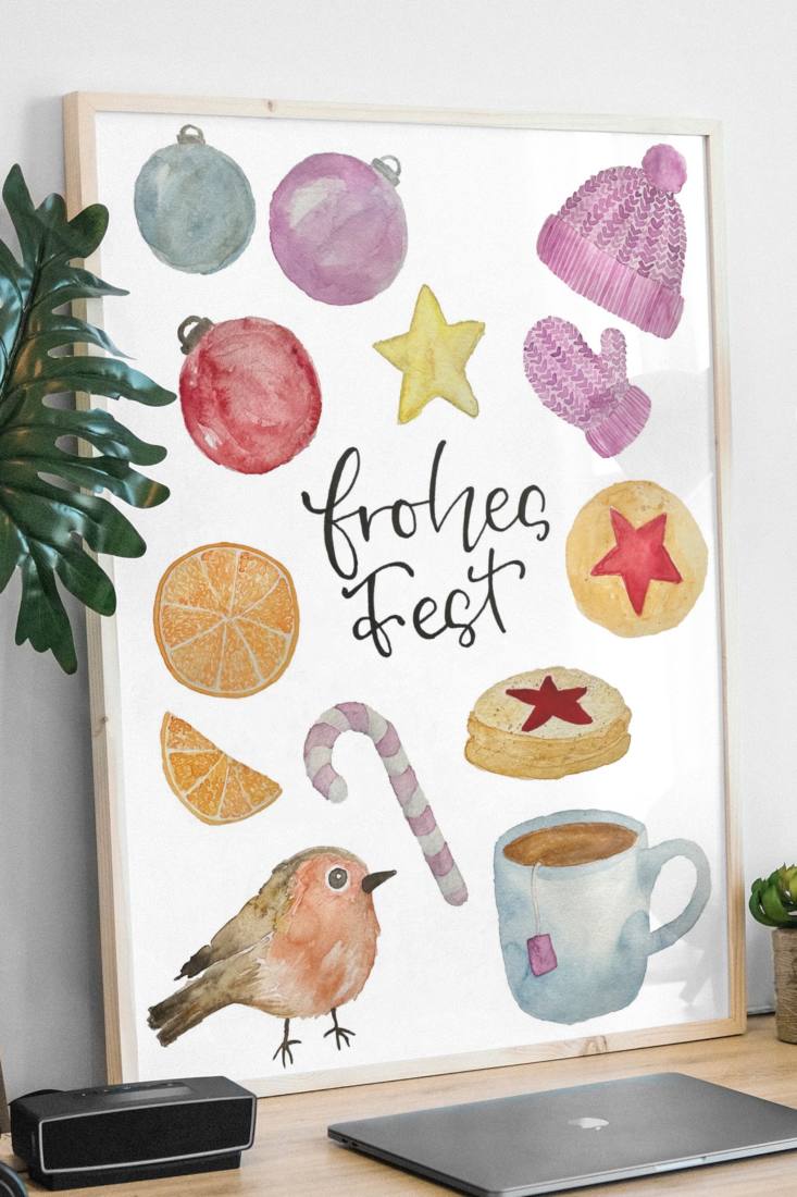 n-hfrosch-frohe-weihnachten-plotterdatei-aquarell-printables-set image 1