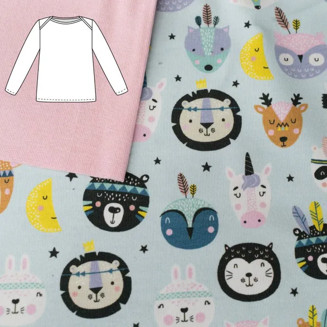 n-hfrosch-n-hpaket-babyshirt-kerdil-boho-tiere-rosa-jersey image 1