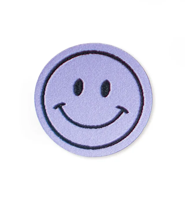 paul-clara-patches-smile-patch-lila-iron-on-3x3-cm image 1