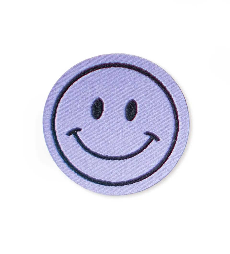 paul-clara-patches-smile-patch-lila-iron-on-3x3-cm image 1