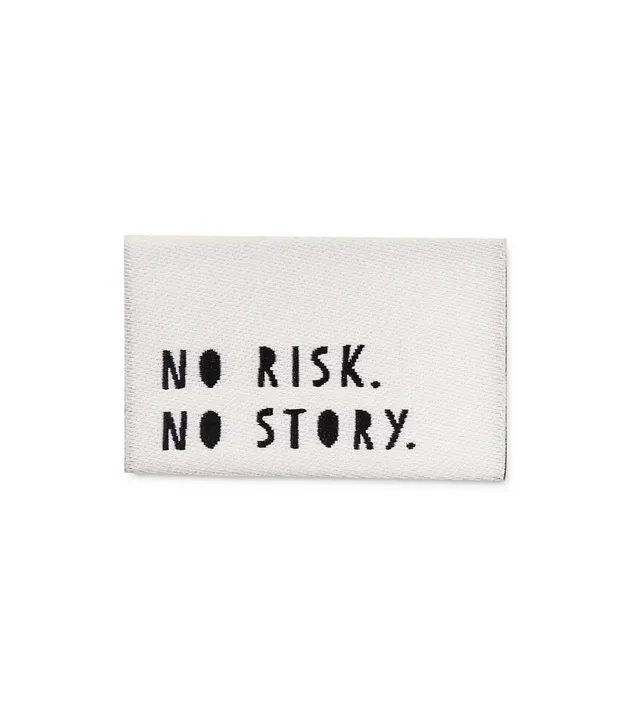 paul-clara-weblabels-no-risk-no-story-klapp-weblabel-spruch image 1