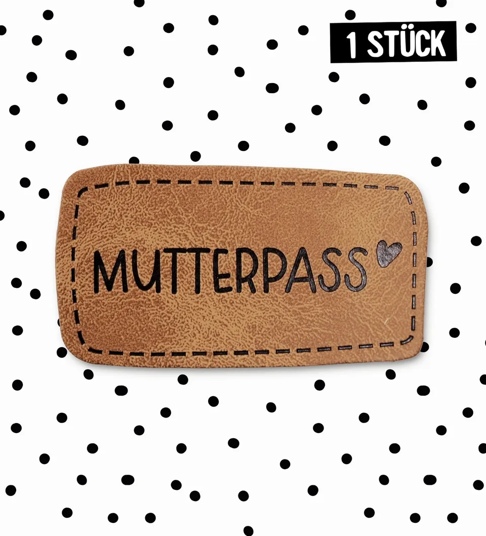 paul-clara-kunstleder-labels-mutterpass-b-gel-label-5x2-5-cm image 1