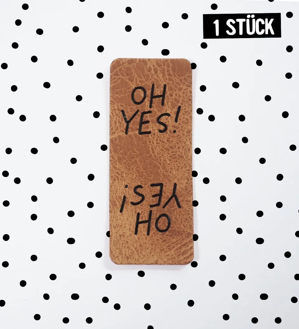 paul-clara-kunstleder-labels-klapplabel-oh-yes-2-x-5-cm image 1
