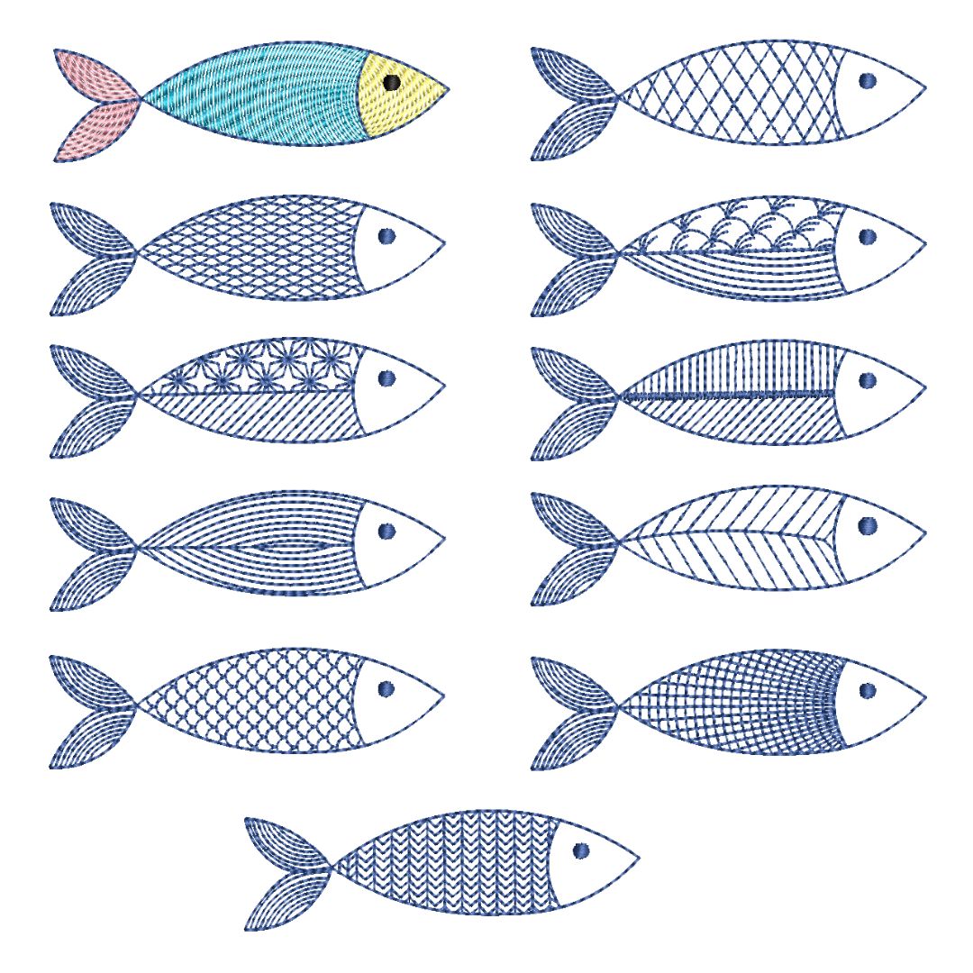 sew-simple-stichlinge-stickdatei-10-fische-bonus image 1