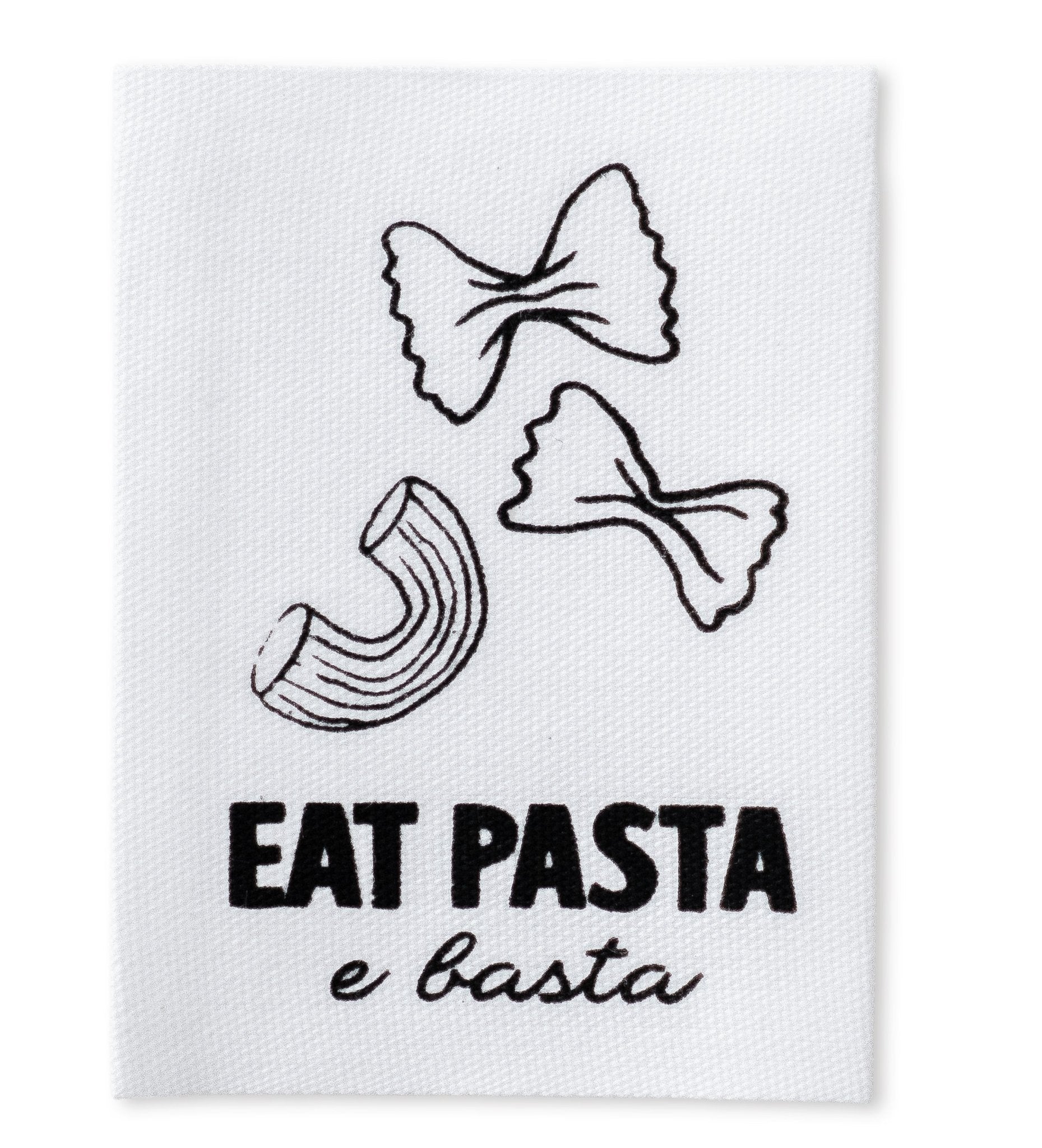 paul-clara-baumwoll-labels-xxl-eat-pasta-e-basta-4-5x6cm image 1