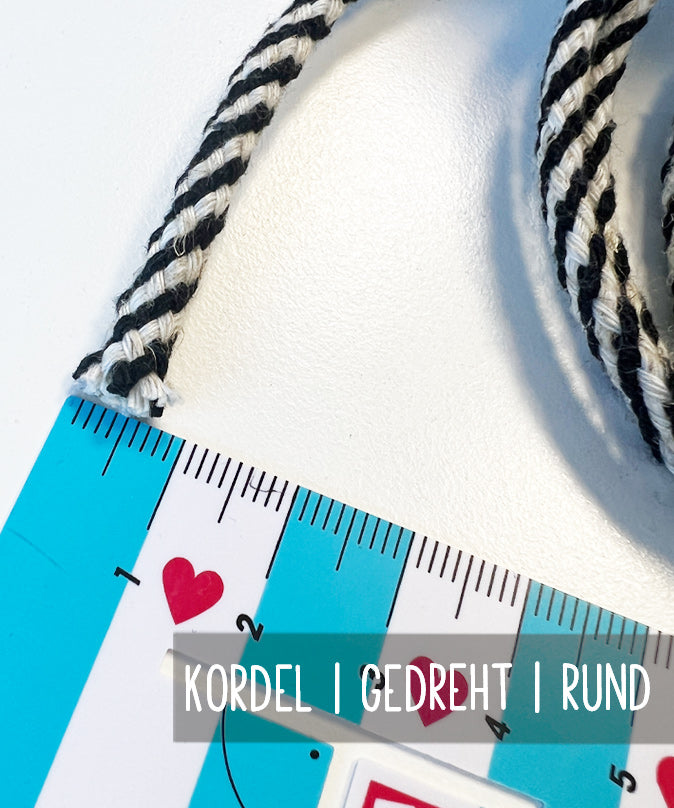 lenipepunkt-kurzwaren-kordel-gedreht-kordel-schwarz-wei-baumwollmix image 2