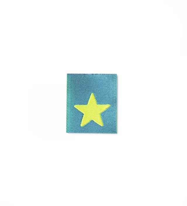 paul-clara-weblabels-stern-klapp-label-blau-neongelb-einn-hen image 1